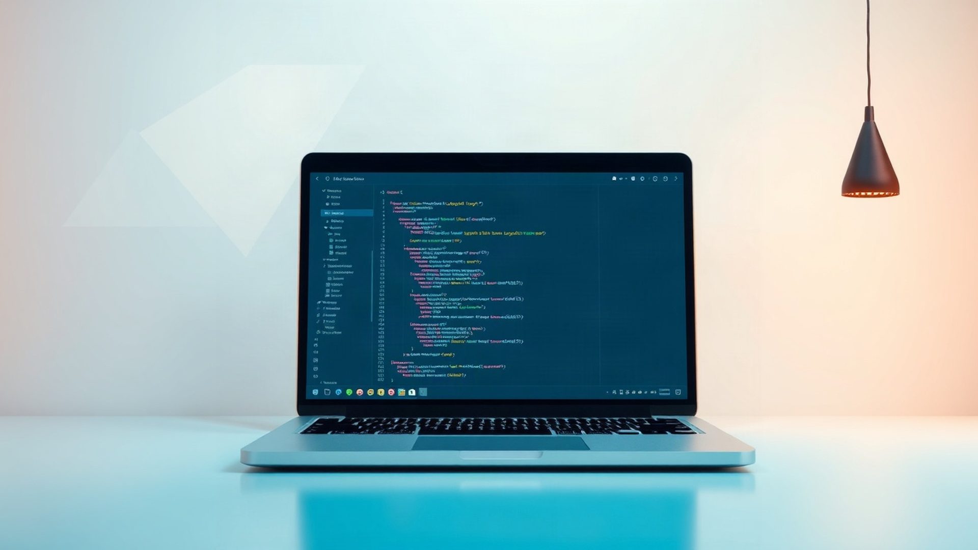 Editor s ukázkou kódu v Pythonu v azurových a bílých tónech